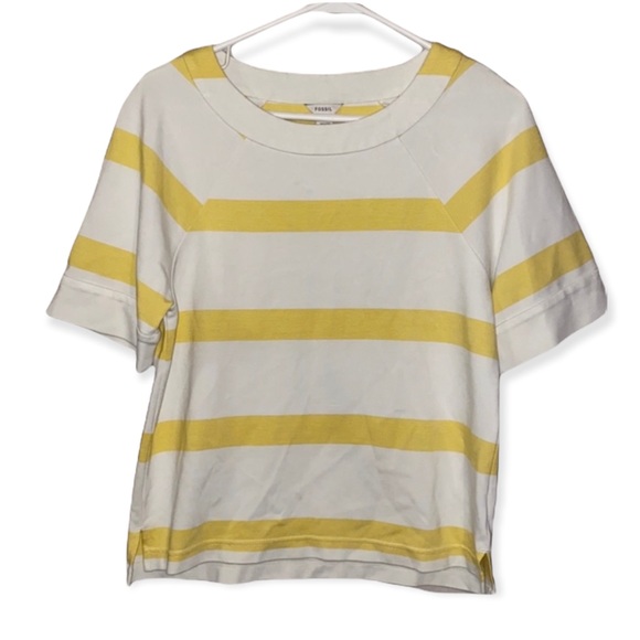 FOSSIL Yellow & White Striped Top - Picture 2 of 7
